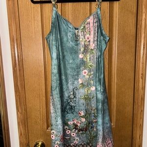Floral Green Sleeveless Dress